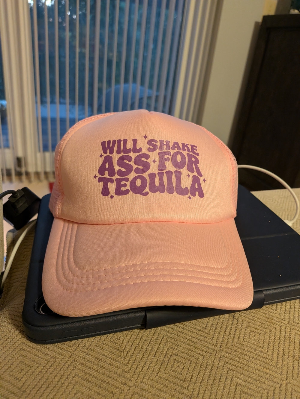 Pink Trucker Hat with "Will Shake π For Tequila" π₯ - Picture 2 of 8